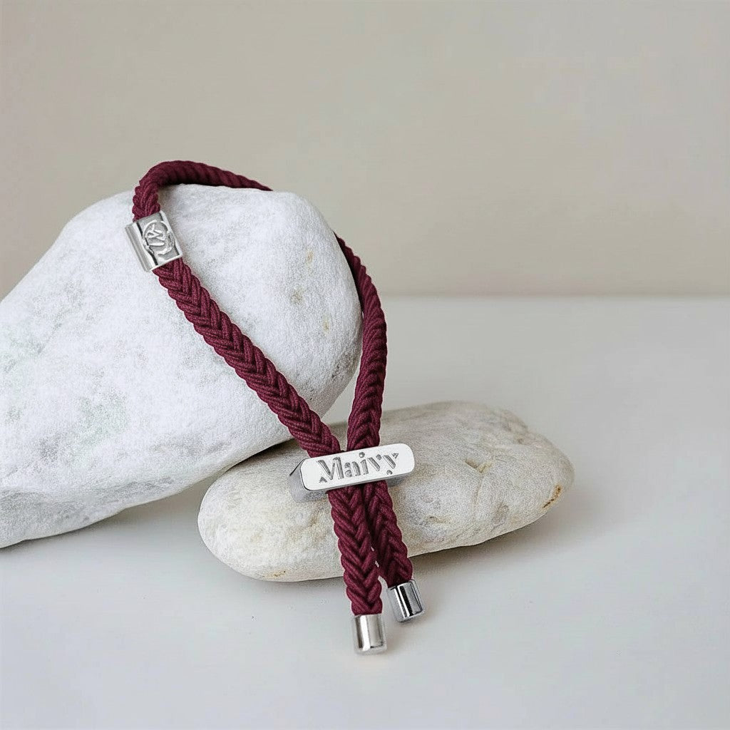 Maivy Band - Burgundy Red & Silver