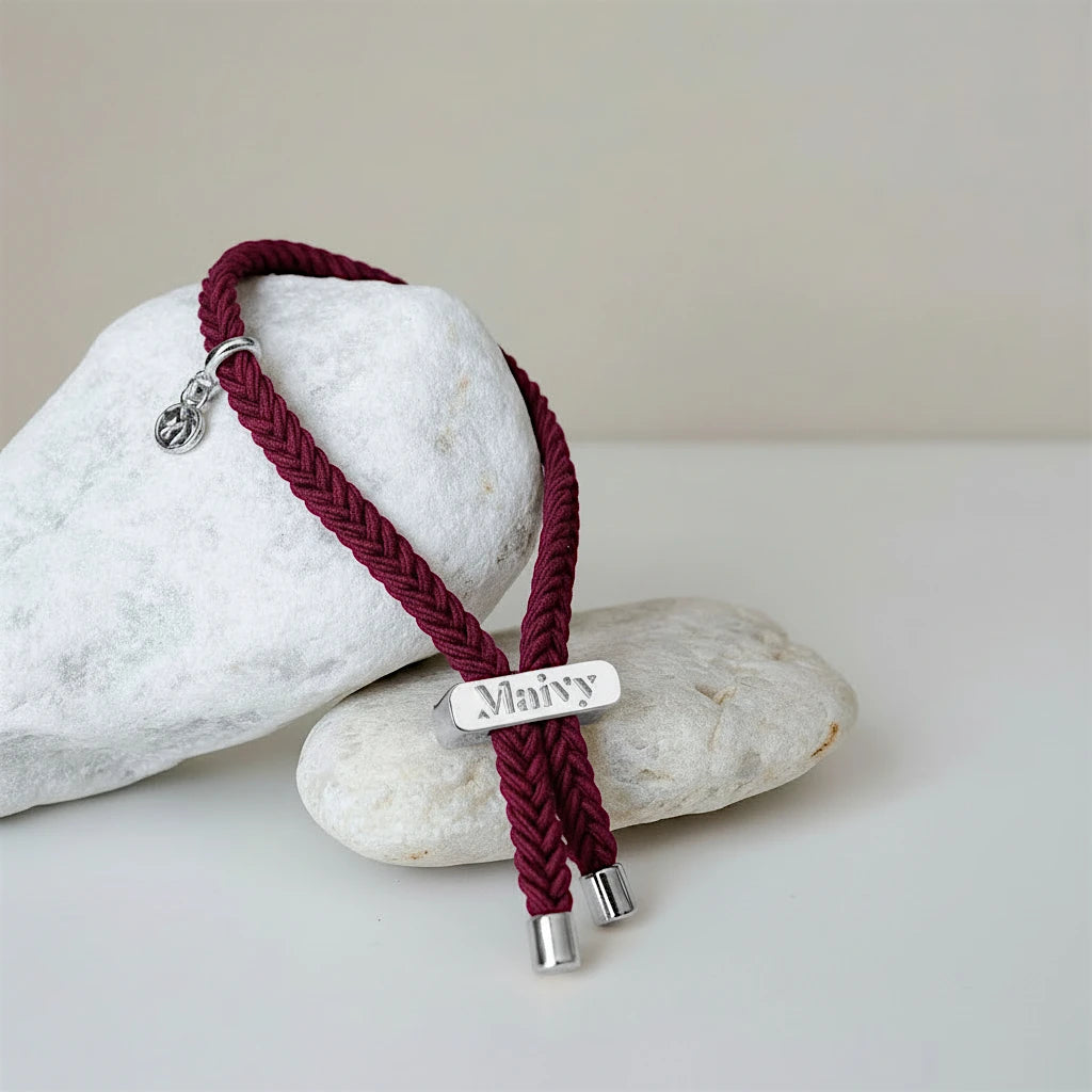 Maivy Band - Burgundy Red & Silver